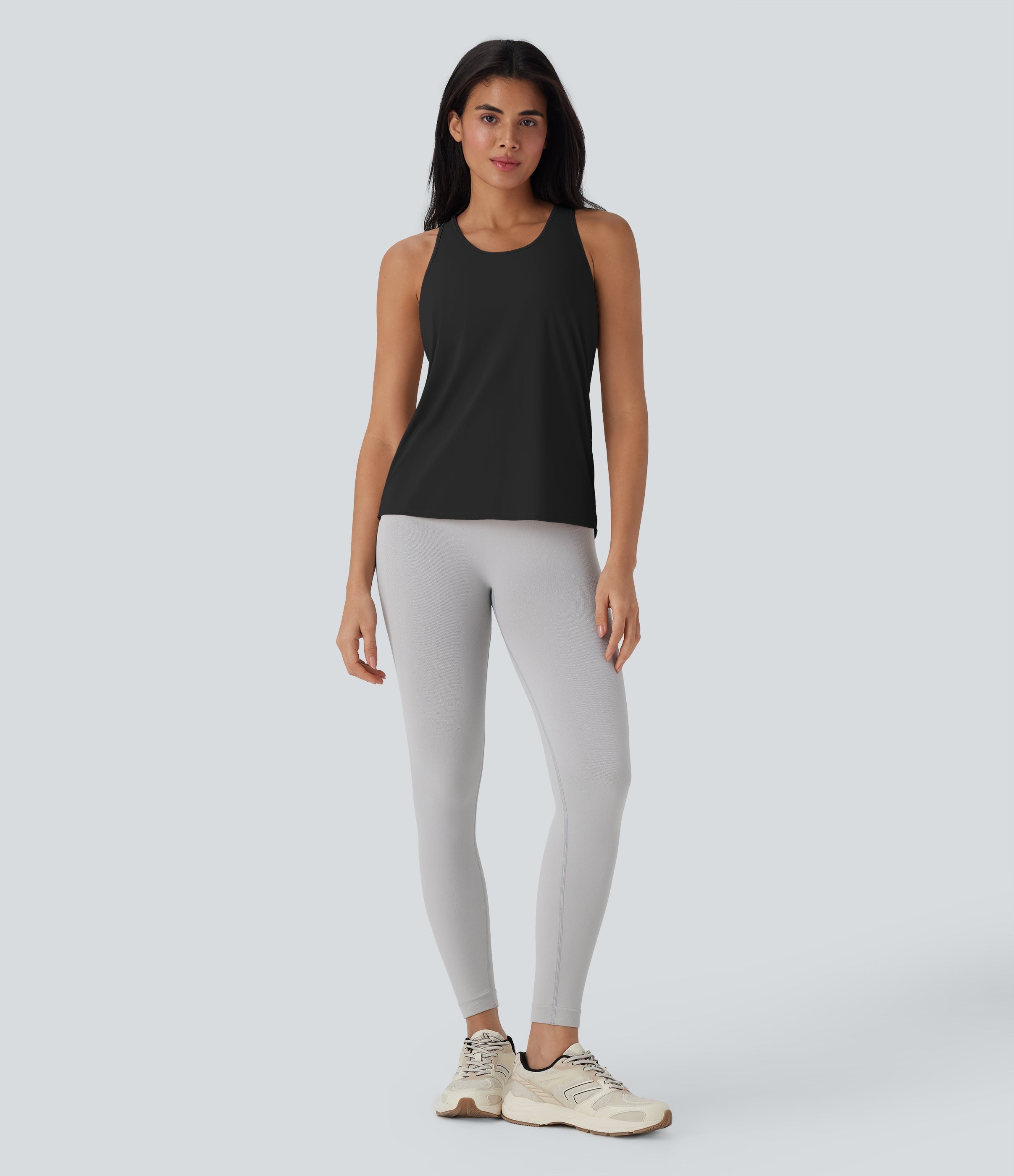 Round Neck High Low Cool Touch Quick Dry Running Tank Top