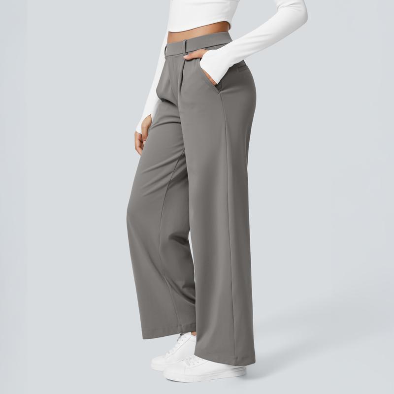 2026🔥 FlexTM High Waisted Pocket Straight Leg Work Pants
