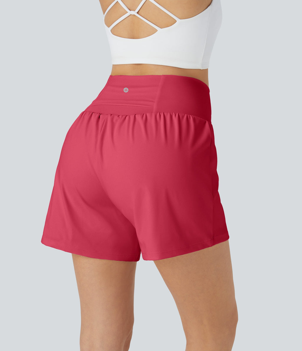 2026🔥UK Super High Waisted Back Pocket & Side Hidden Pocket 2-in-1 Yoga Shorts
