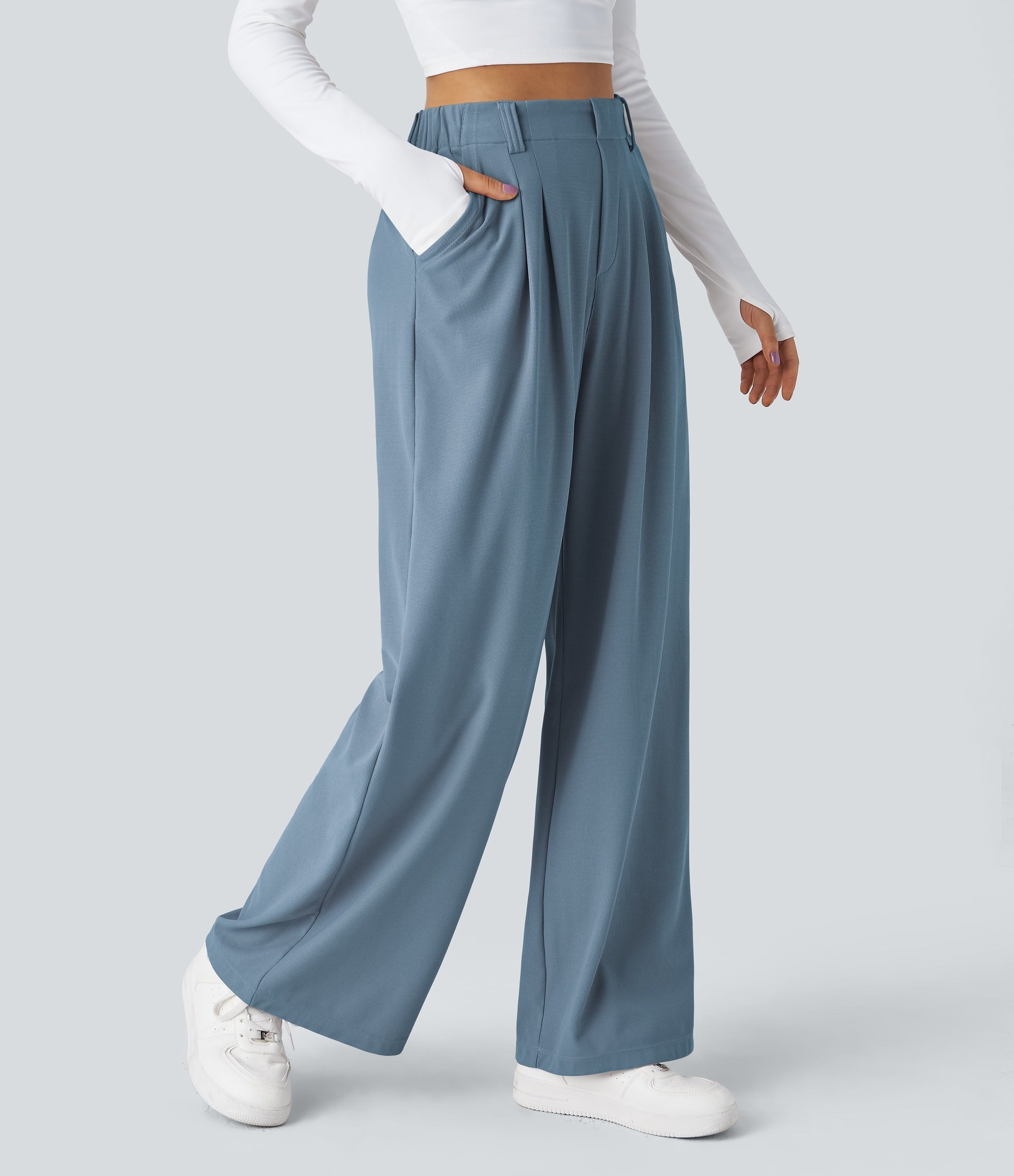 2026🔥 FlexTM High Waisted Pocket Straight Leg Work Pants