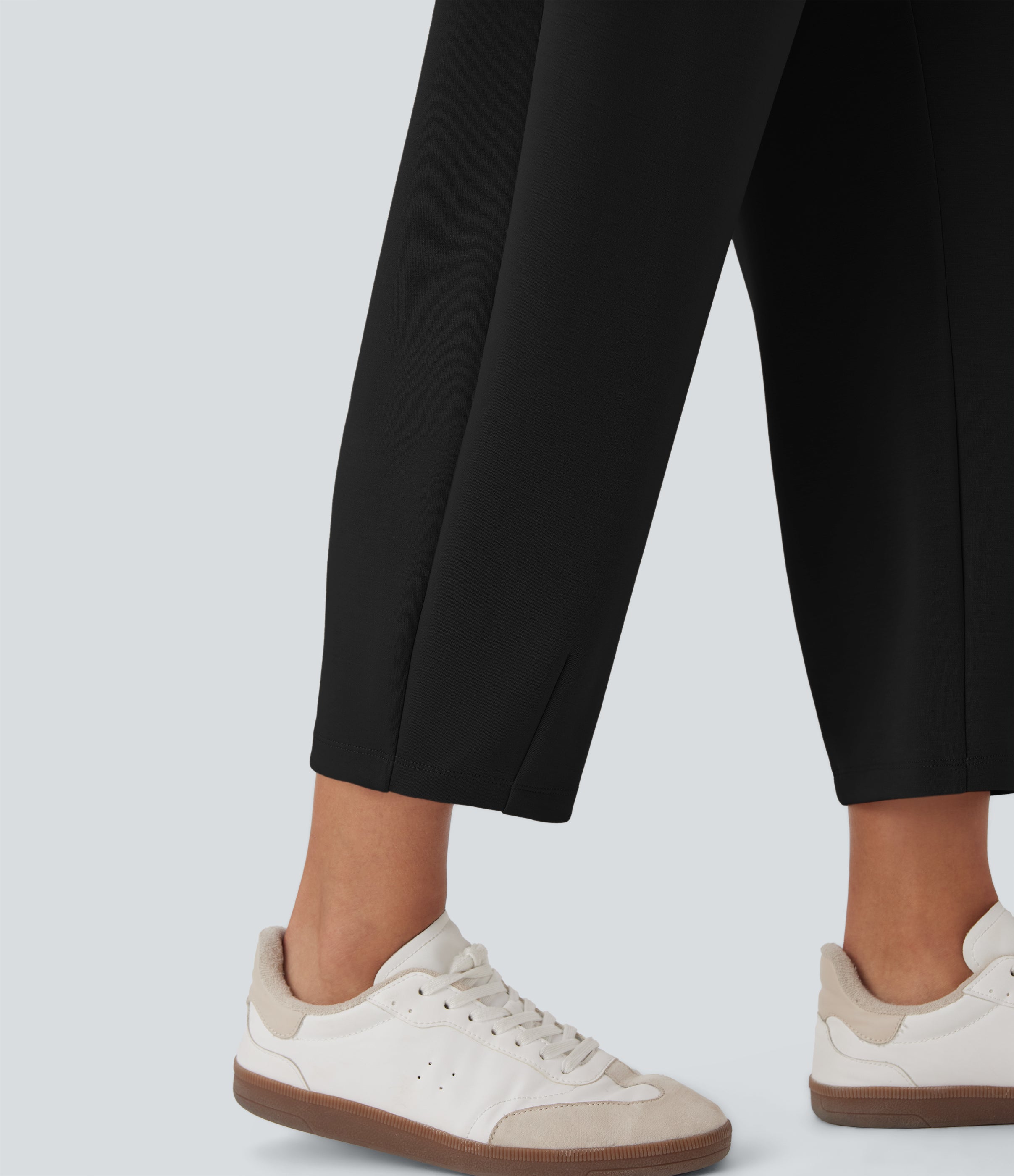 High Waisted Barrel Leg Casual Pants with Pockets