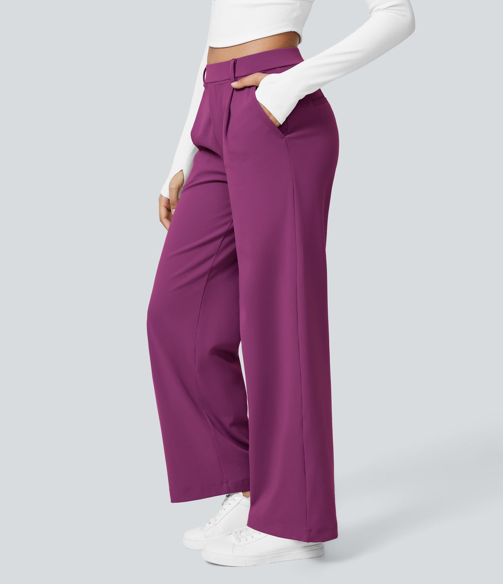 2026🔥 FlexTM High Waisted Pocket Straight Leg Work Pants