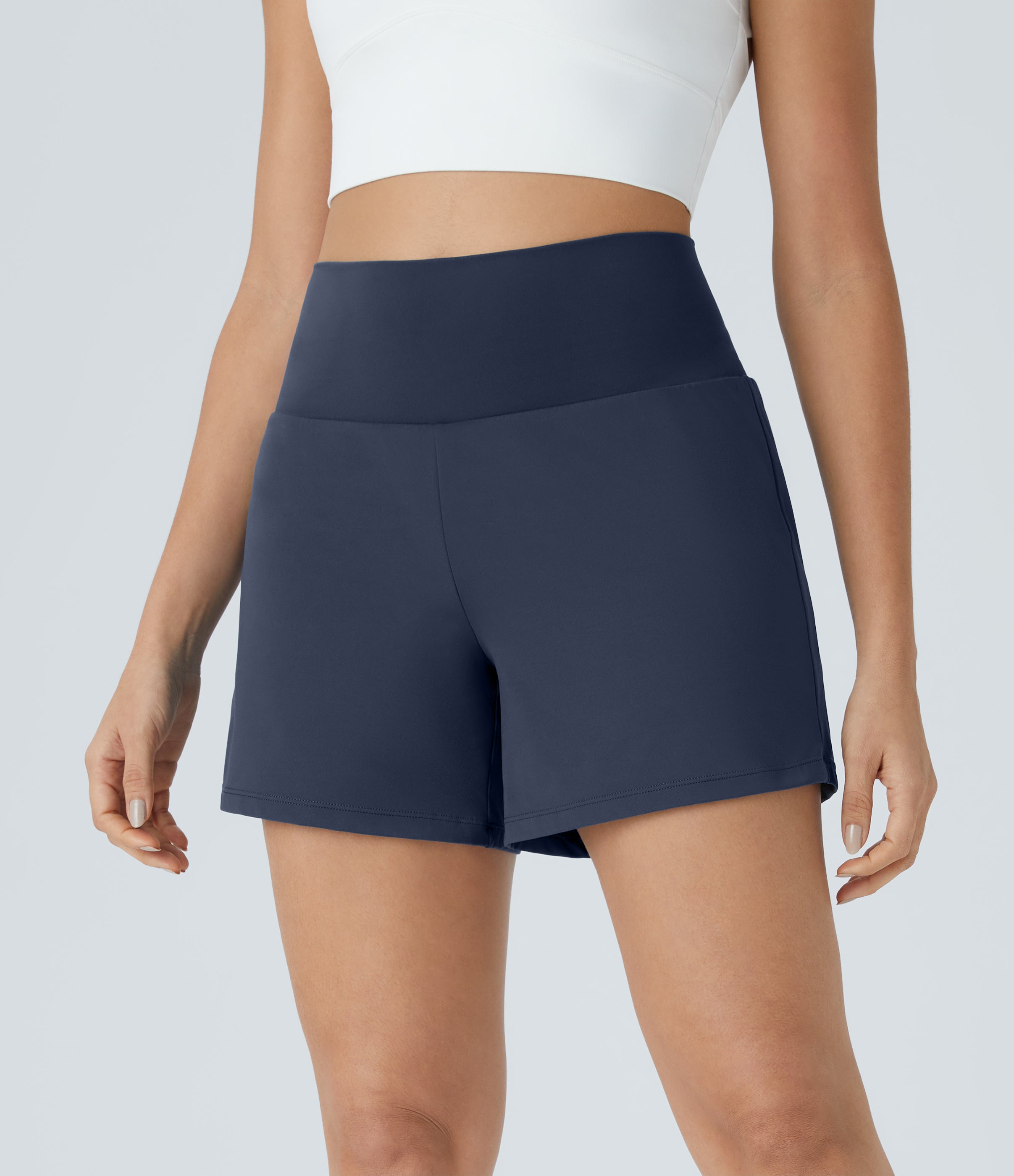 2026🔥UK Super High Waisted Back Pocket & Side Hidden Pocket 2-in-1 Yoga Shorts