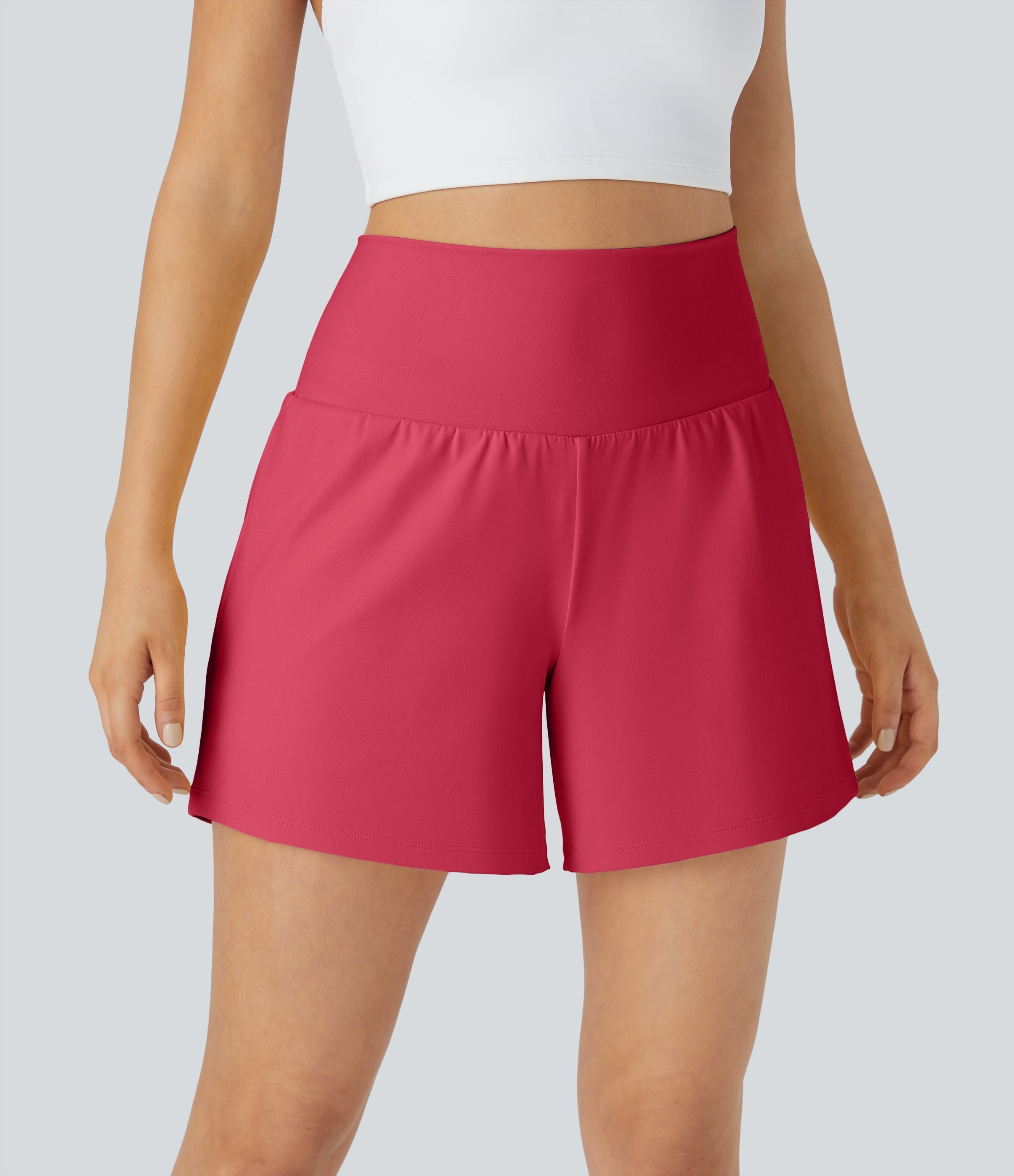 2026🔥UK Super High Waisted Back Pocket & Side Hidden Pocket 2-in-1 Yoga Shorts