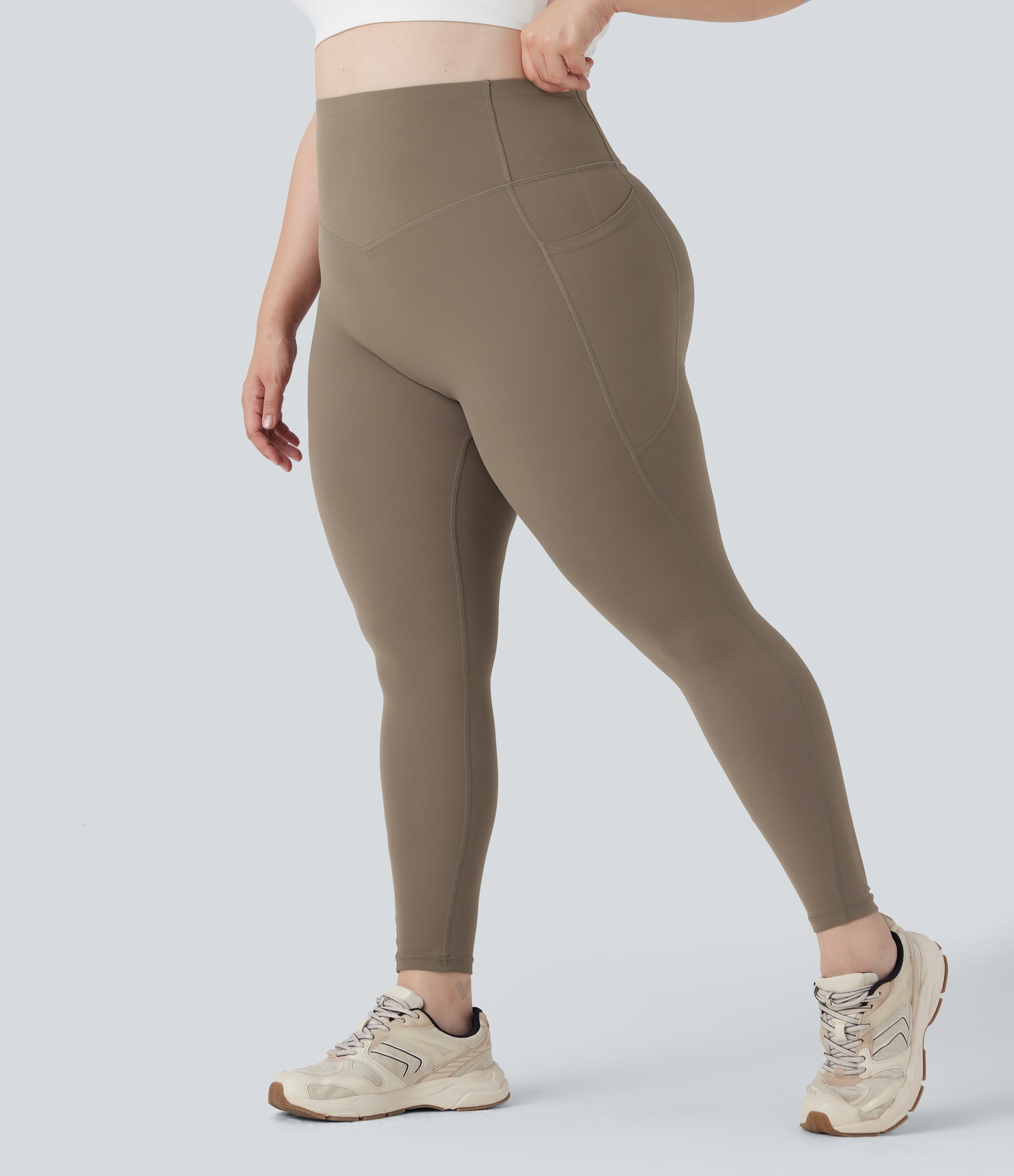 Plus Size UltraSculptTM SoCinched High Waisted Butt Lifting Tummy Control Shaping Training Leggings with Pockets