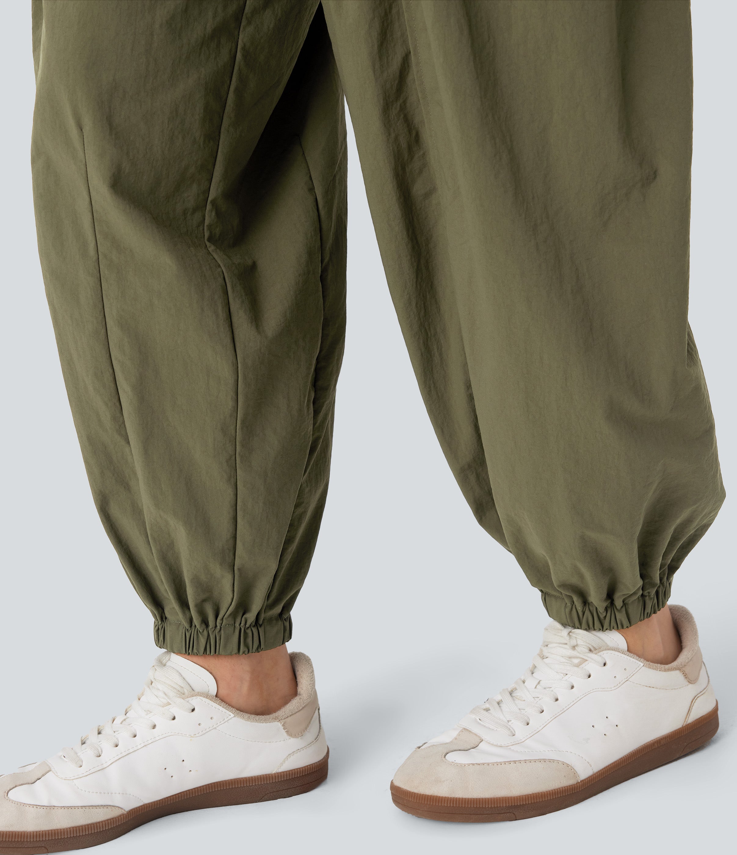 High Waisted Flap Pockets Casual Cargo Joggers