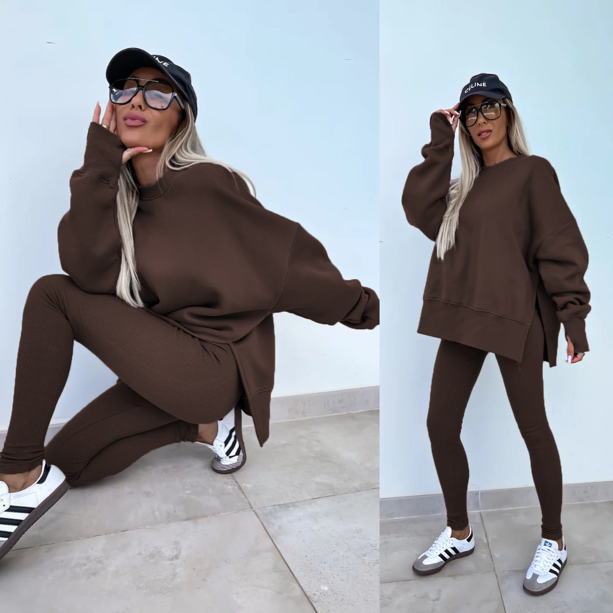 2025 New Suits Casual Loose Tops Leggings 2-piece Set Women's Sweatshirt Autumn And Winter Suits Fashionable Women
