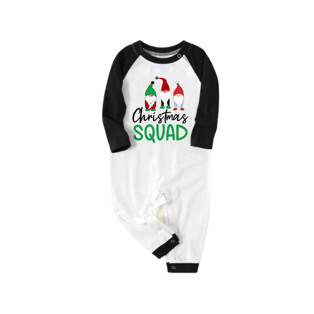 Black Raglan Top Green Plaid Christmas Pajamas Set With Gnome and Holiday Text