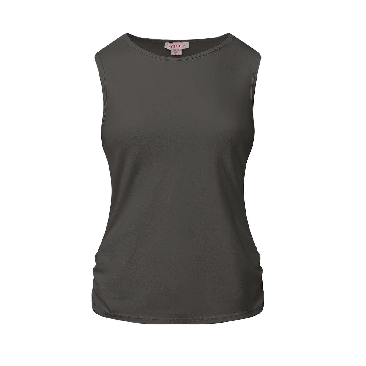 Classic White Sleeveless Crew Neck Top