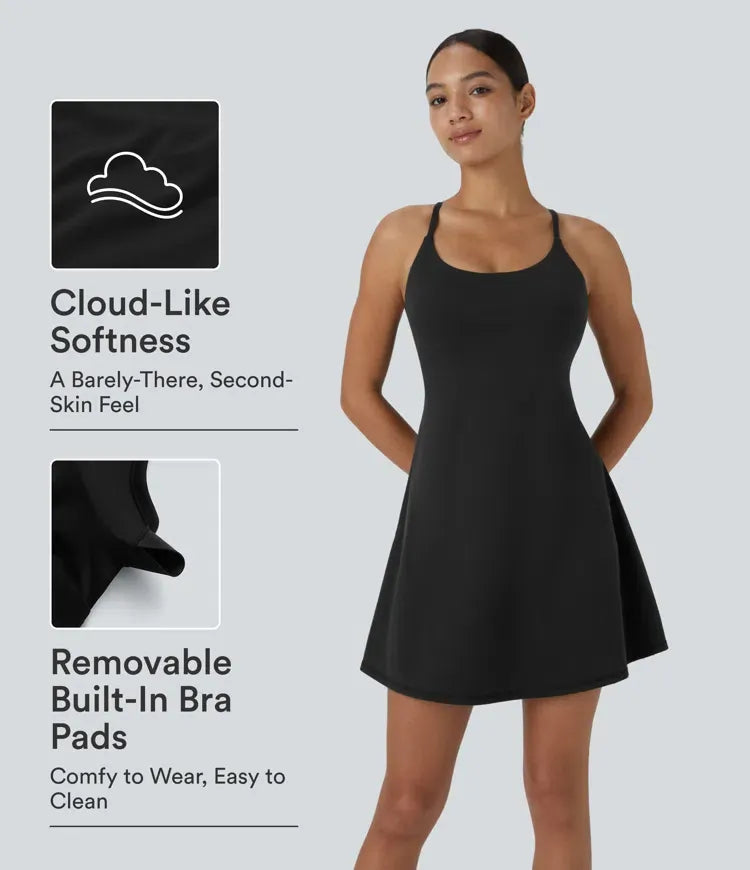2026 🔥Flash Sale⚡ Softlyzero Plush Backless Active Dress-Easy Peezy