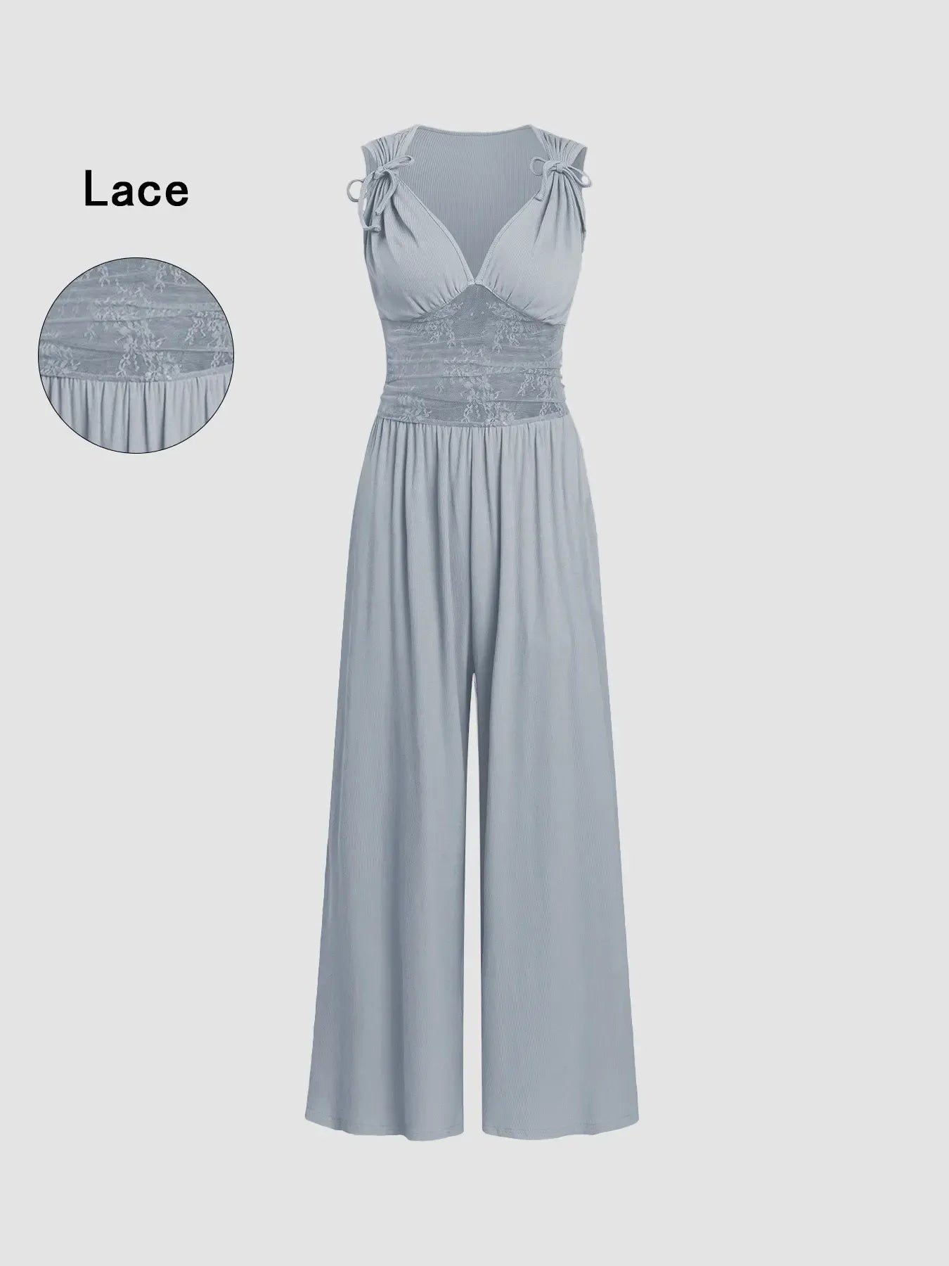 2026 Women's new jumpsuit with pockets Plain Ruched V Neck Ribbed Tank Jumpsuit, Summer Outfits 2025, Elegant Sleeveless Wide Leg Jumpsuit for Women for Vacation Holiday Party, Ladies Summer Clothes