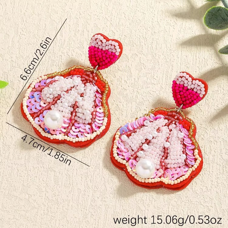 Ocean Beach Shell Exquisite Sequin Earrings
