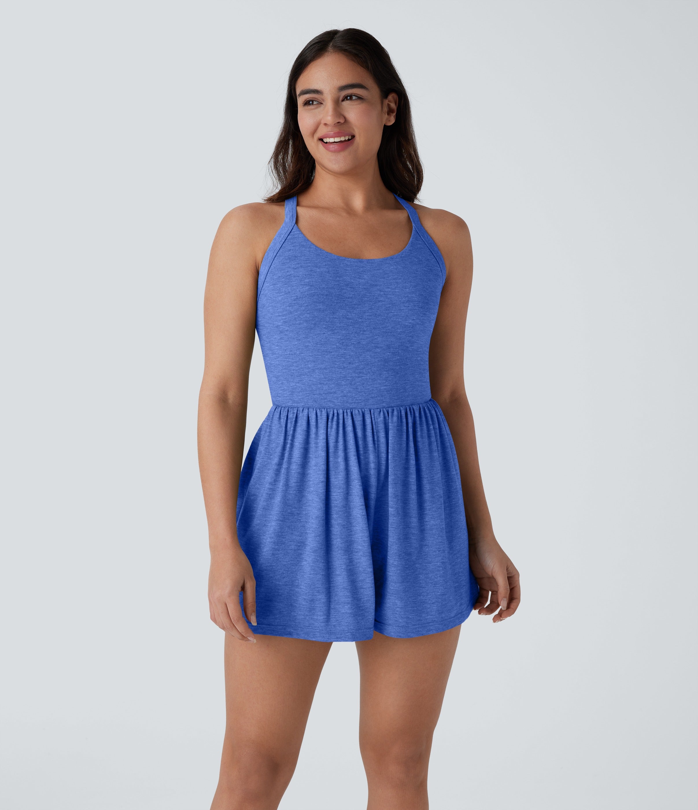 2-in-1 Plus Size Romper with Pockets-Easy Peezy Edition