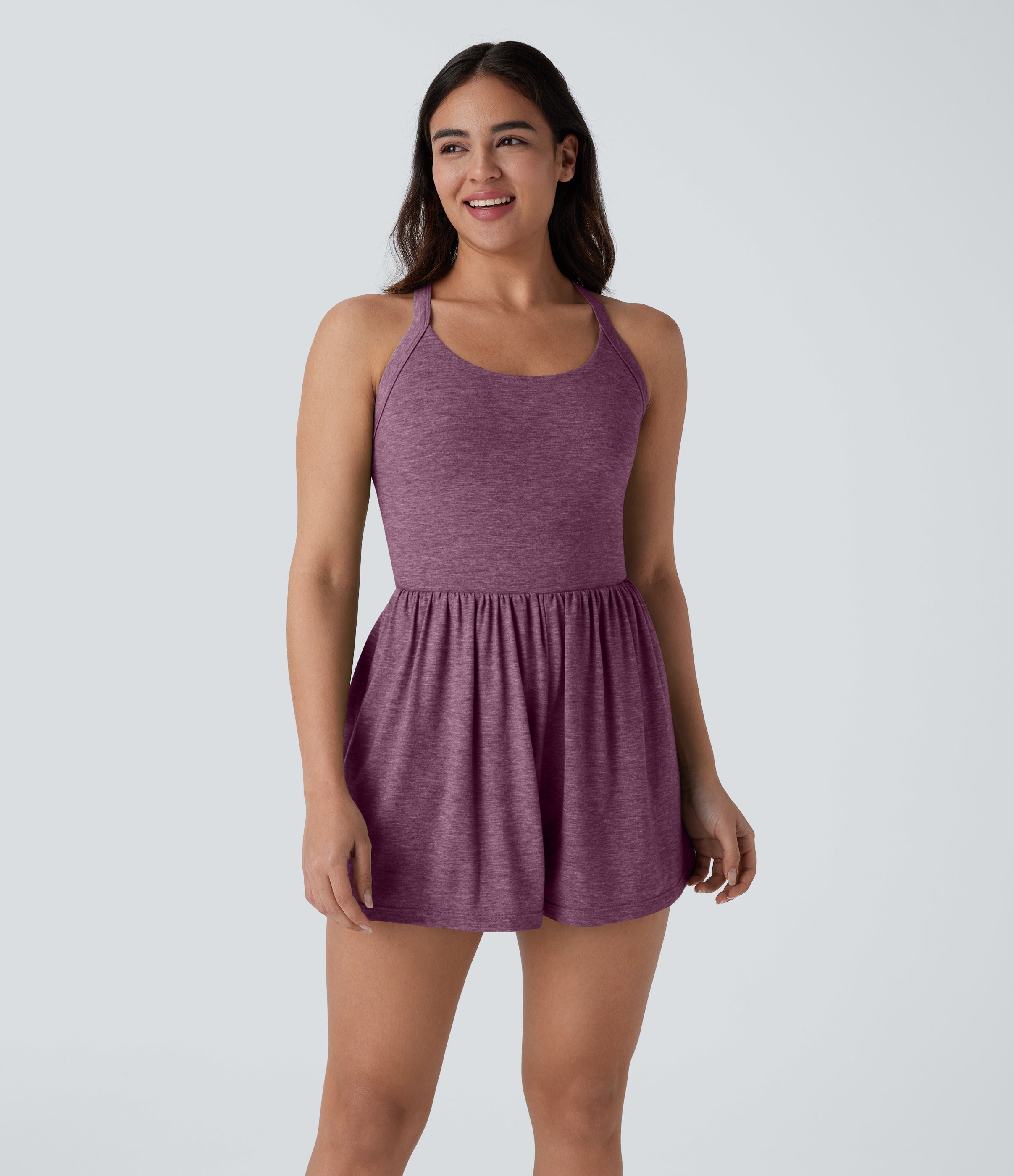 2-in-1 Plus Size Romper with Pockets-Easy Peezy Edition
