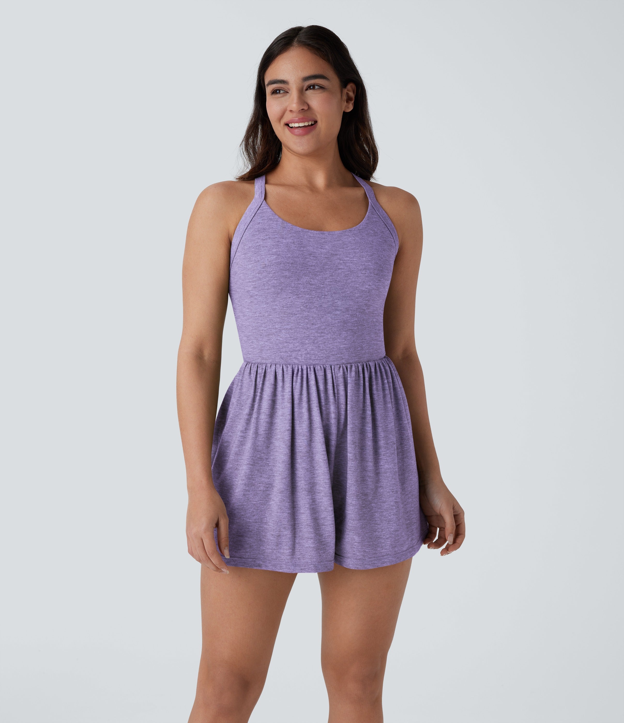 2-in-1 Plus Size Romper with Pockets-Easy Peezy Edition