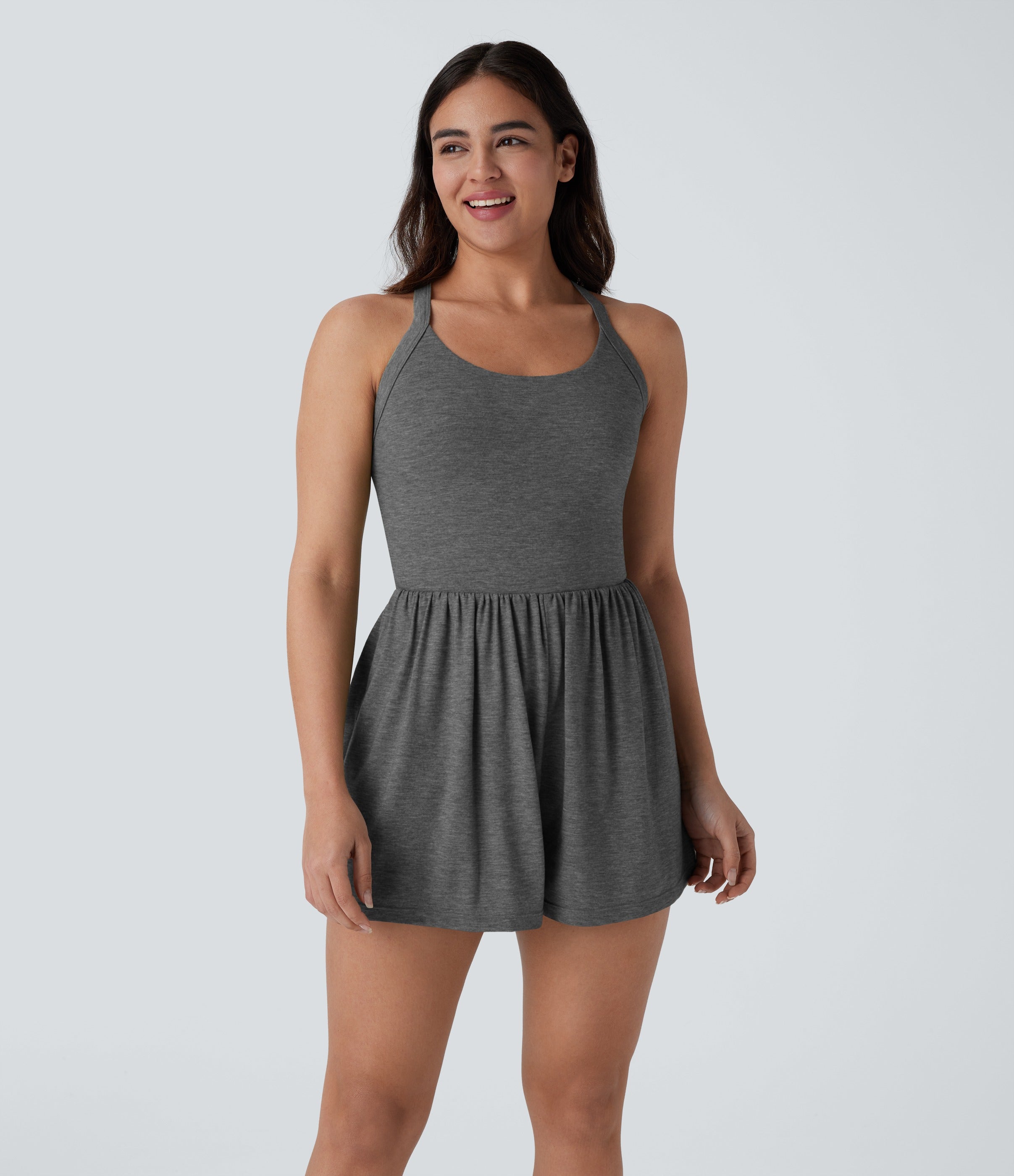 2-in-1 Plus Size Romper with Pockets-Easy Peezy Edition