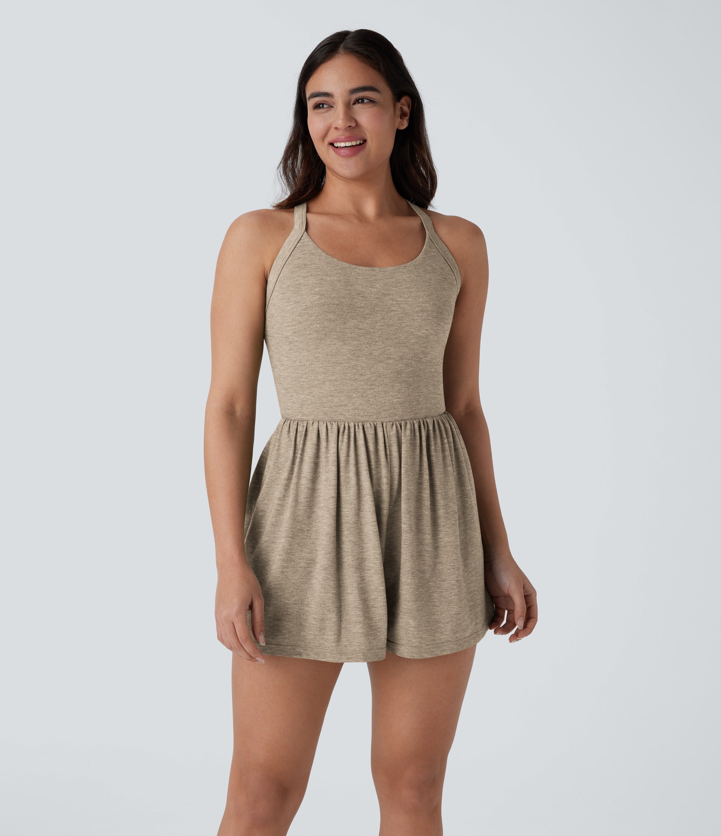 2-in-1 Plus Size Romper with Pockets-Easy Peezy Edition