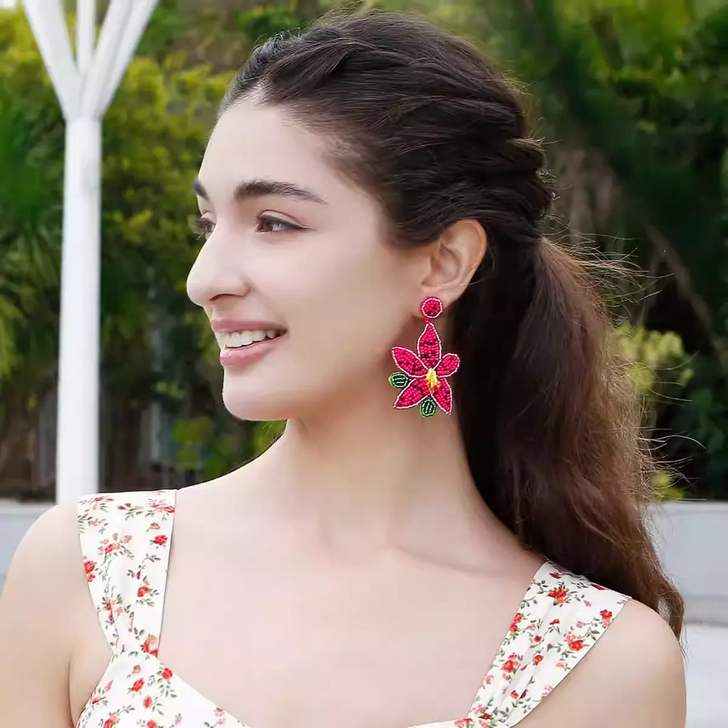 Lily-inspired Woven Earrings