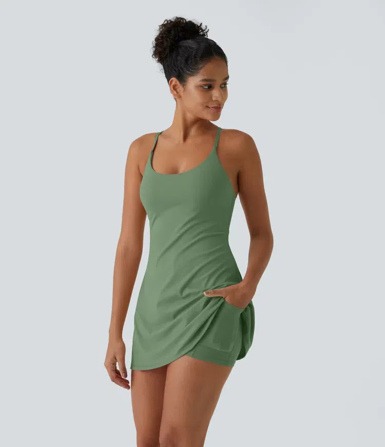 2026 🔥Flash Sale⚡ Softlyzero Plush Backless Active Dress-Easy Peezy