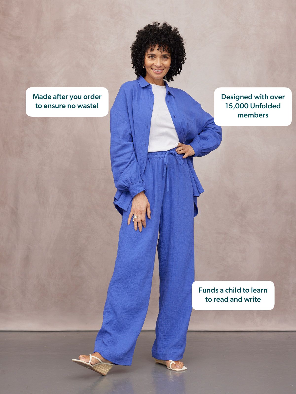 Shirt & Trouser Bundle - Deborah & Joy - Cobalt Blue