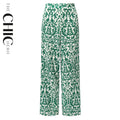 Green Boho Breeze Floral Palazzo Pants Wide-Leg Trousers