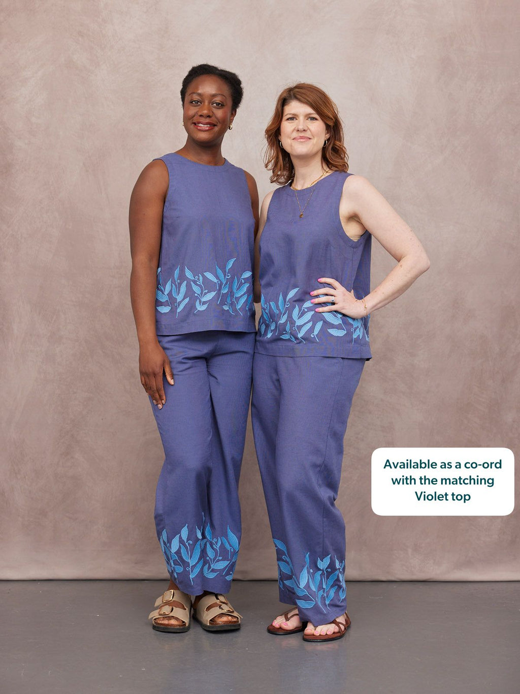 Verity Embroidered Trouser - Blue
