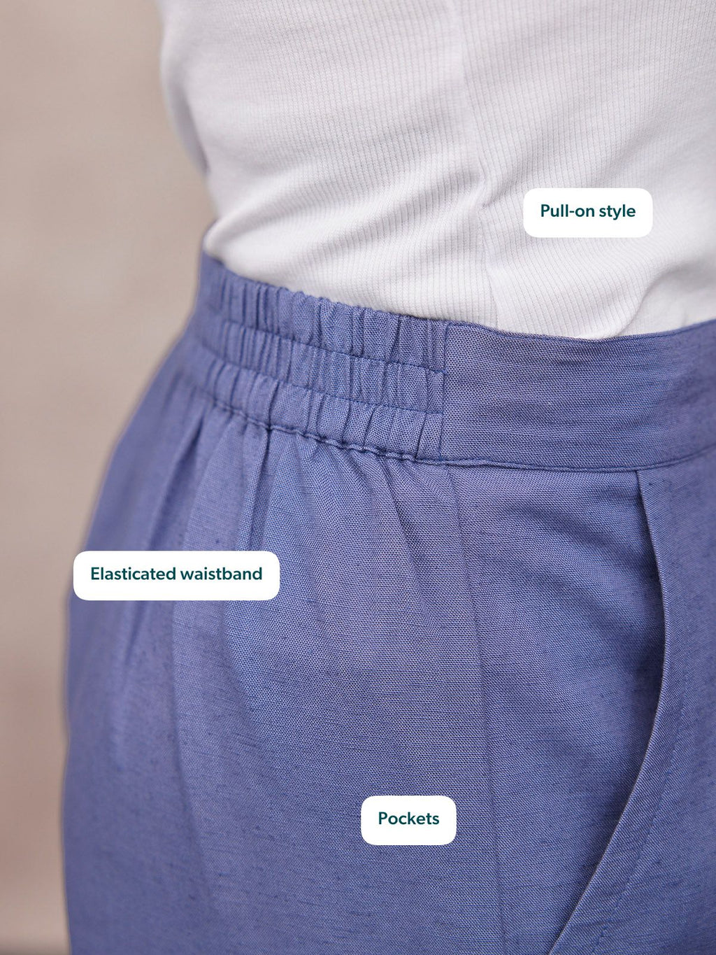 Verity Embroidered Trouser - Blue