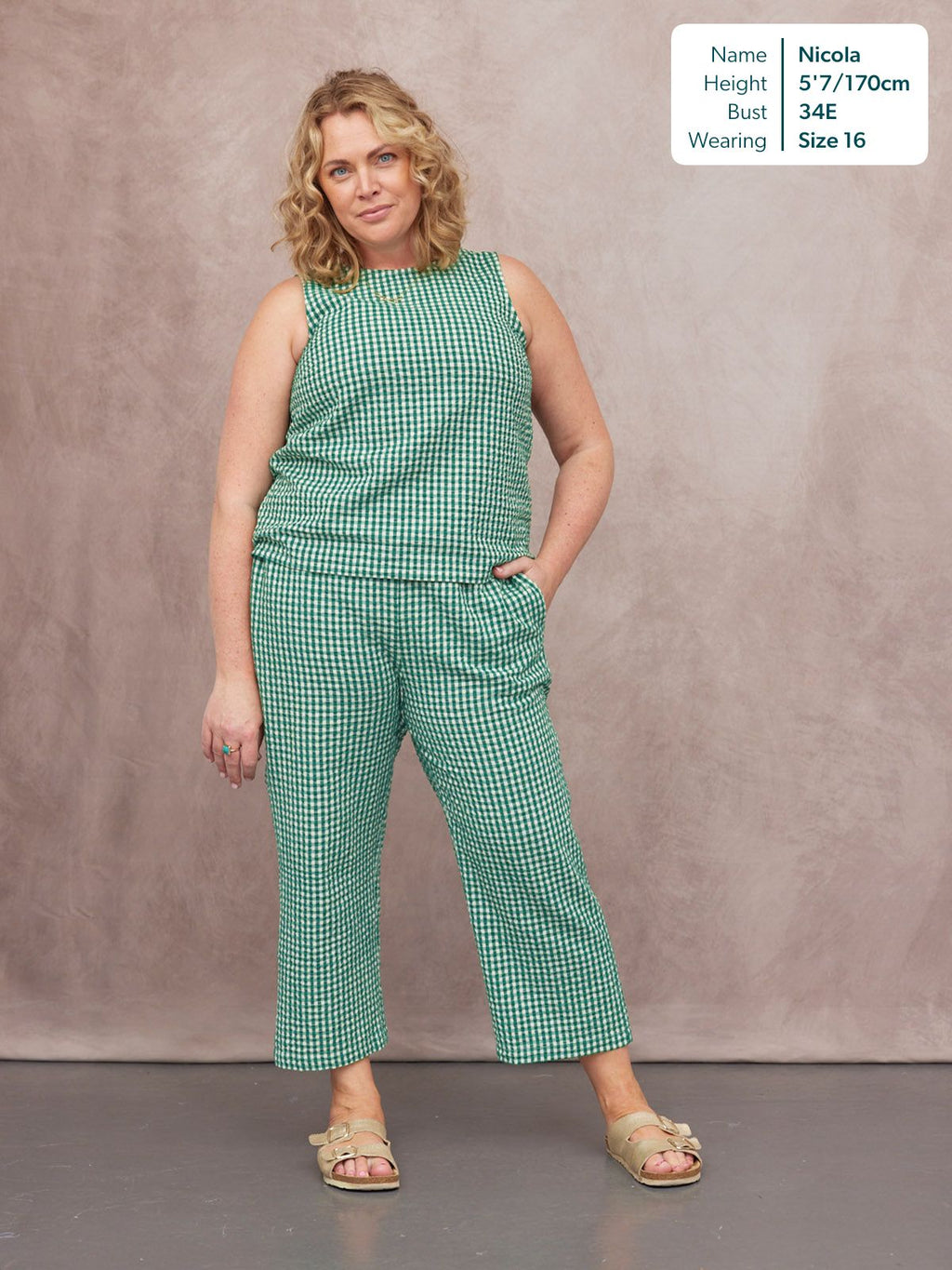 Tank Top & Trouser Bundle - Ruby & Rhianna - Green Gingham