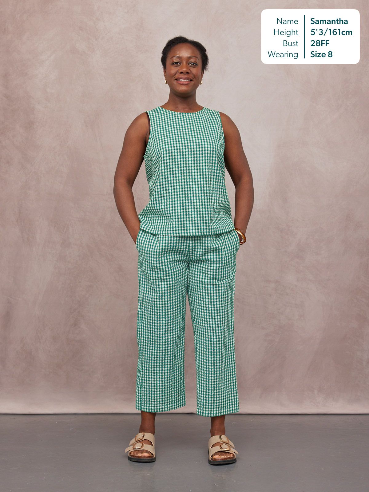 Tank Top & Trouser Bundle - Ruby & Rhianna - Green Gingham
