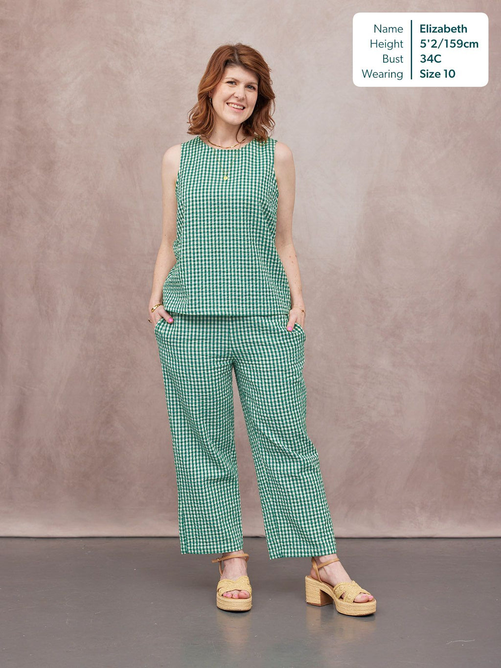 Tank Top & Trouser Bundle - Ruby & Rhianna - Green Gingham