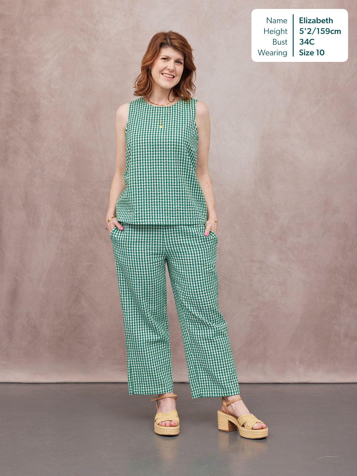 Tank Top & Trouser Bundle - Ruby & Rhianna - Green Gingham