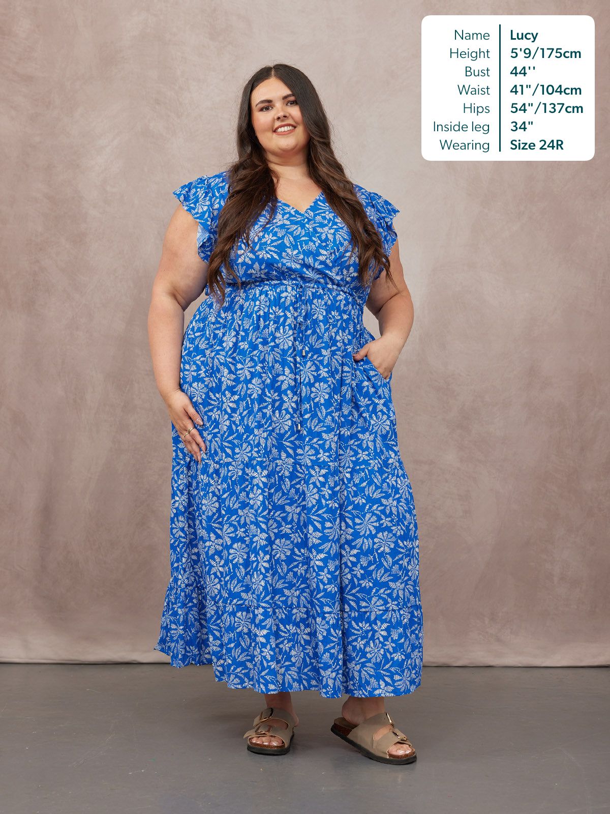 Susan Maxi Dress - Blue & White Floral Print
