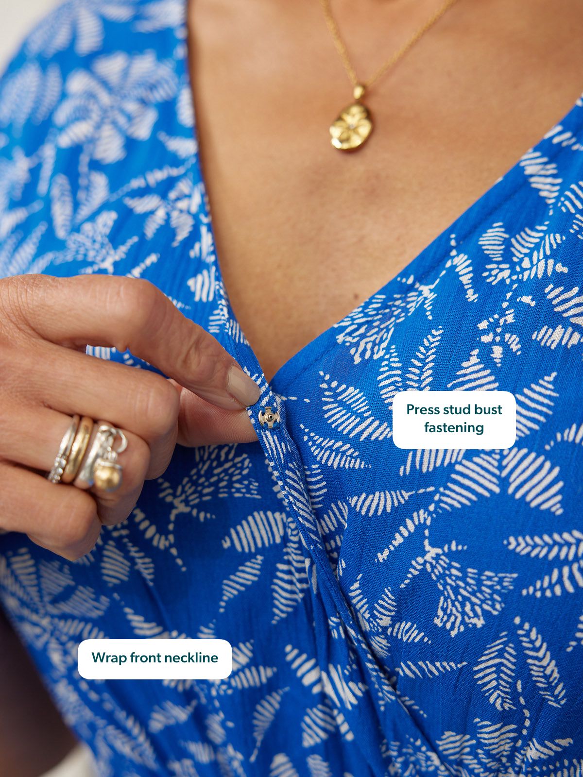 Susan Maxi Dress - Blue & White Floral Print