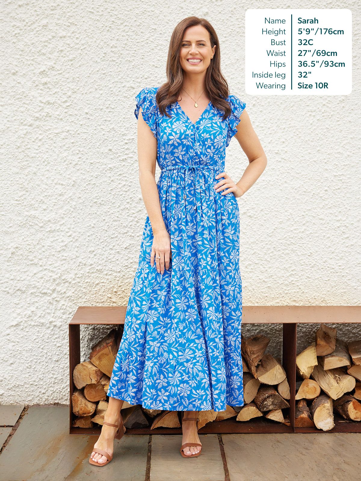 Susan Maxi Dress - Blue & White Floral Print