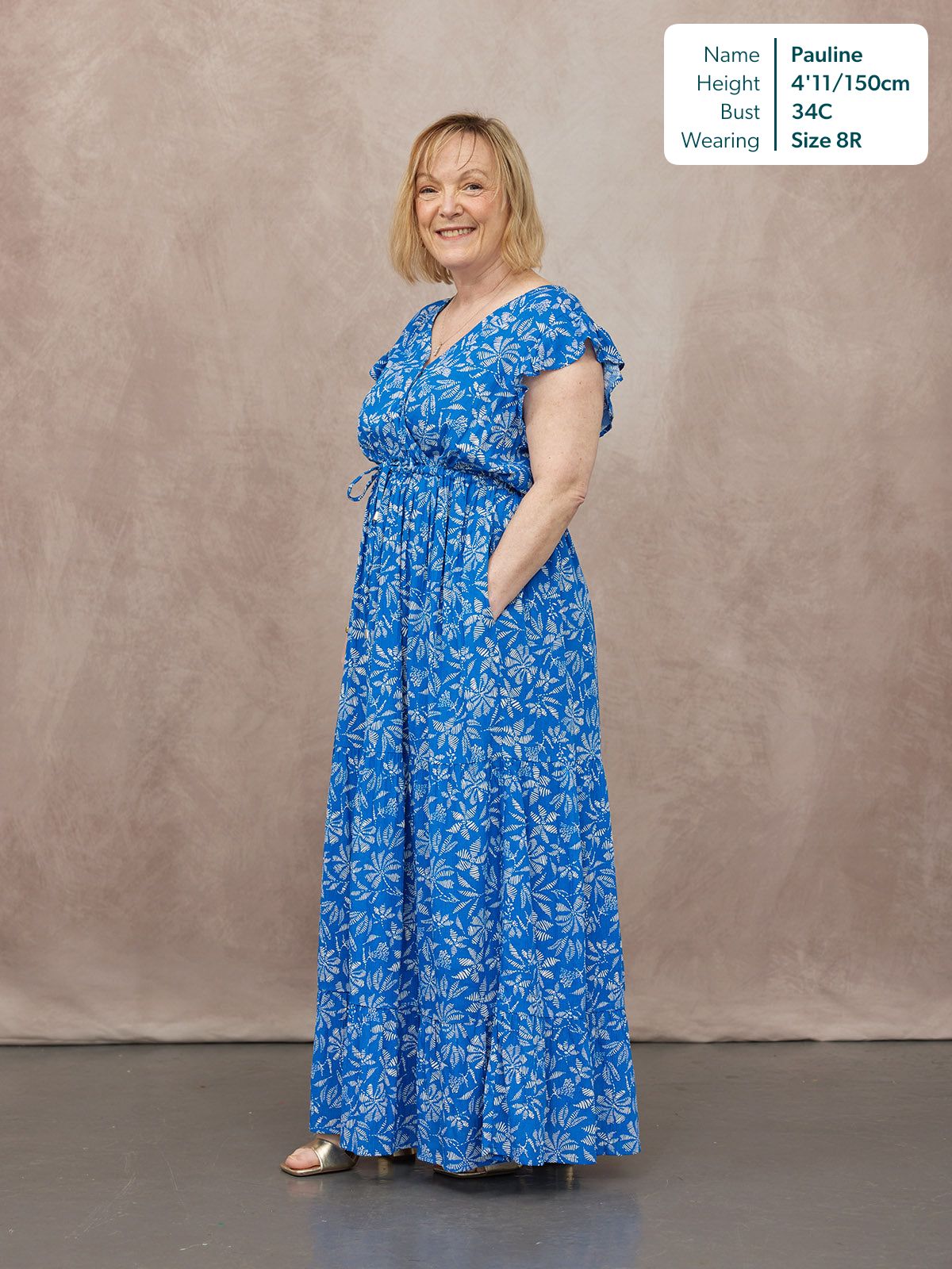 Susan Maxi Dress - Blue & White Floral Print