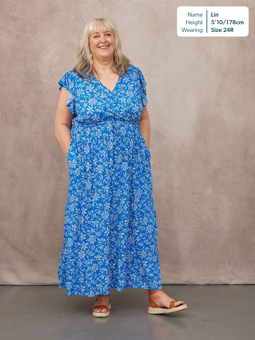 Susan Maxi Dress - Blue & White Floral Print