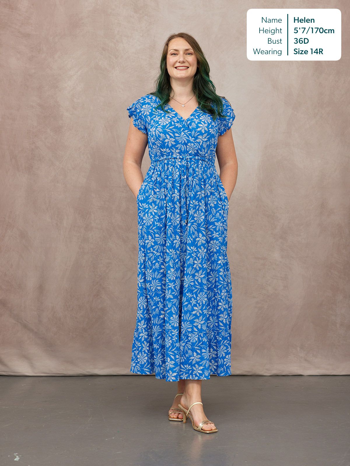 Susan Maxi Dress - Blue & White Floral Print