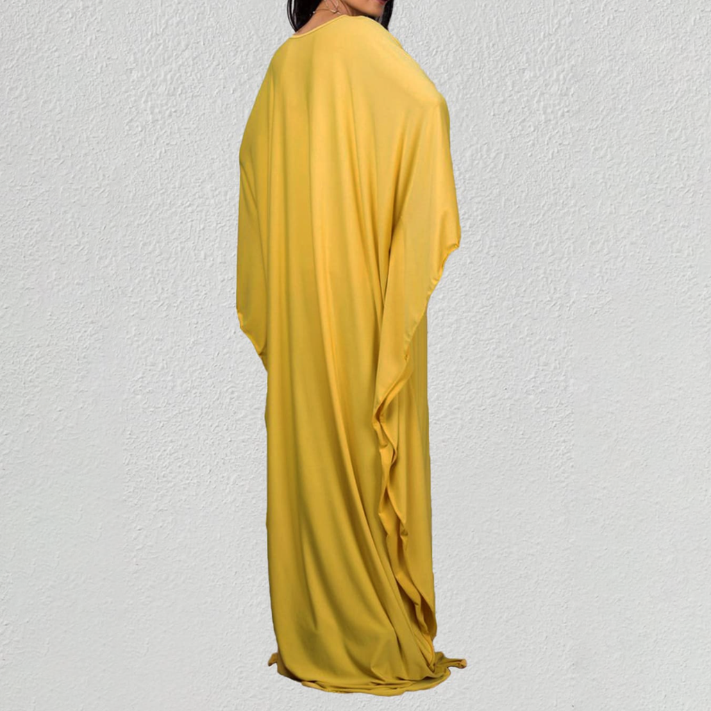 Batwing Ruched Kaftan Dress