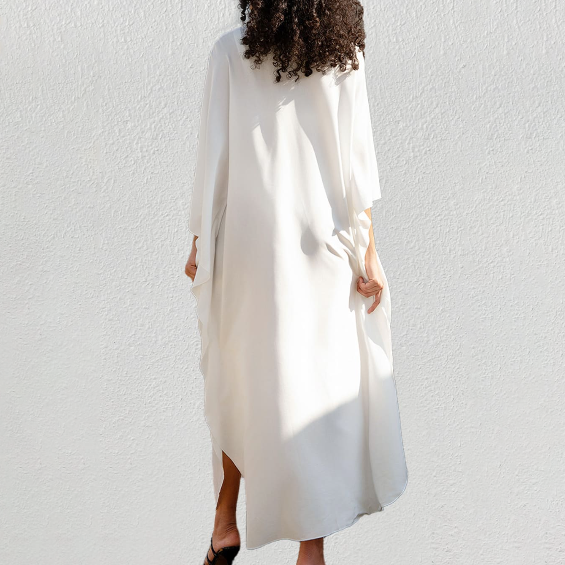 Batwing Ruched Kaftan Dress